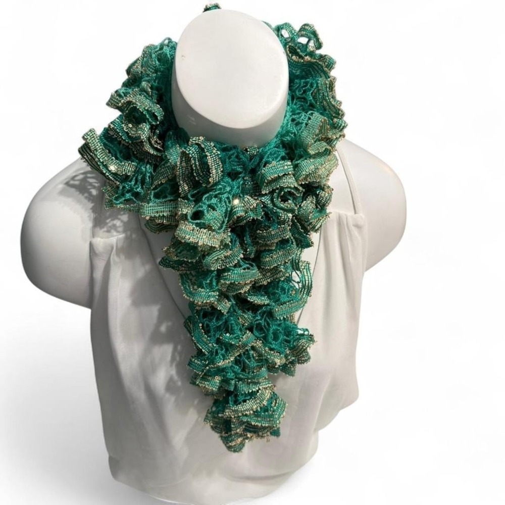 ✨ Handmade Ruffle Lace Scarf — 56" — Soft, Lightweight & Flouncy‎